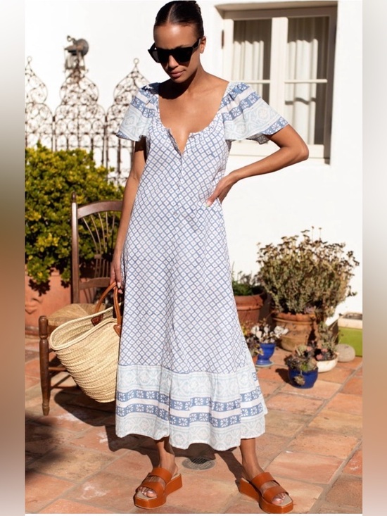 Emerson Fry Dresses & Skirts - EUC India Collection Emerson Frye Tasha Button Down Midi Maxi Sundress